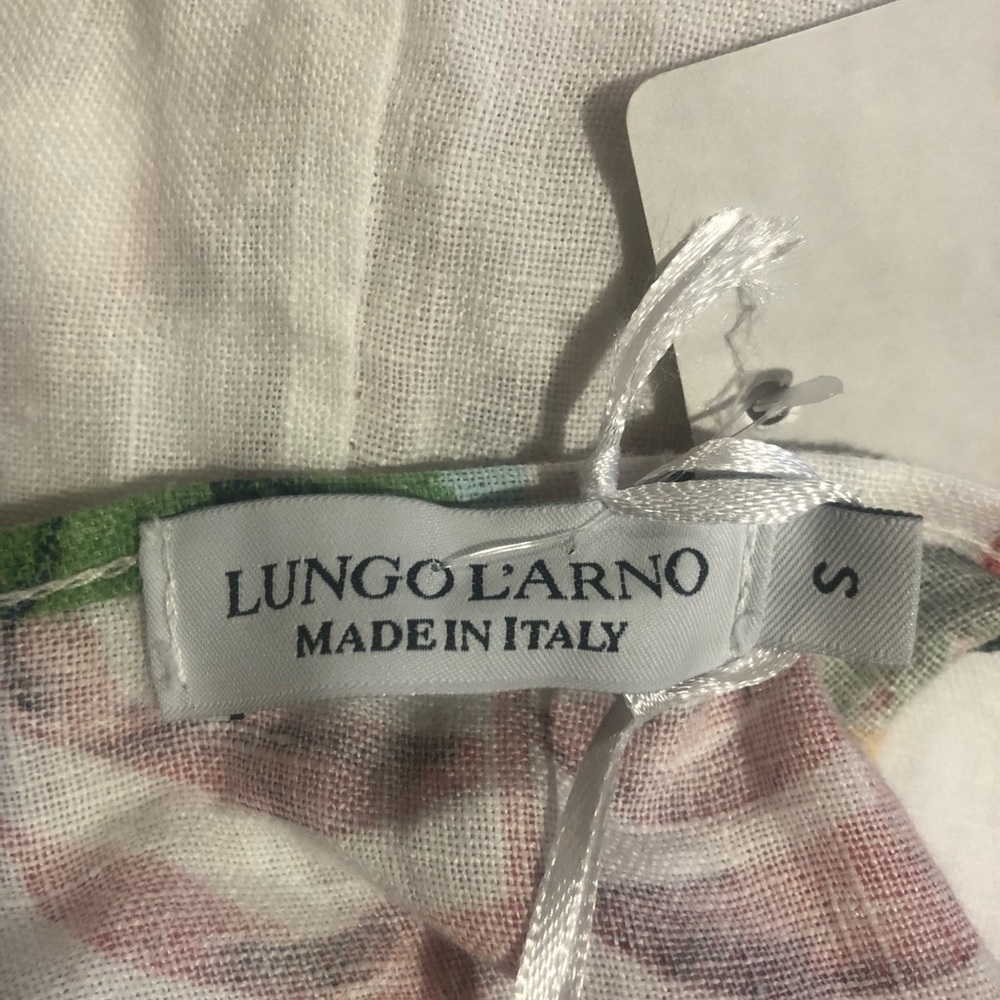 Lungo L'arno Floral Palm Linen Dress Womens nwt - Picture 6 of 11